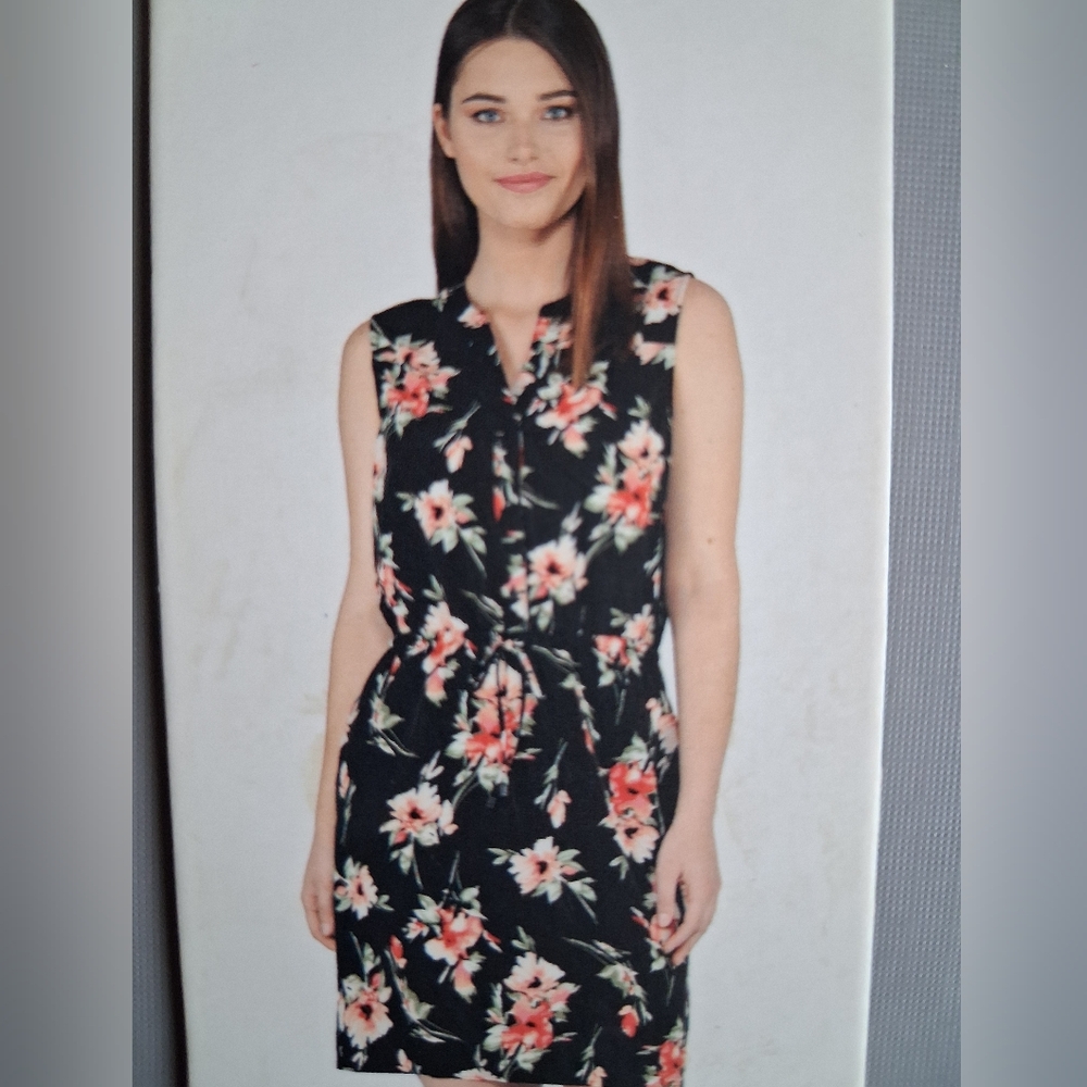 NWT Nicole Miller Black Print Dress Black Print XXL
